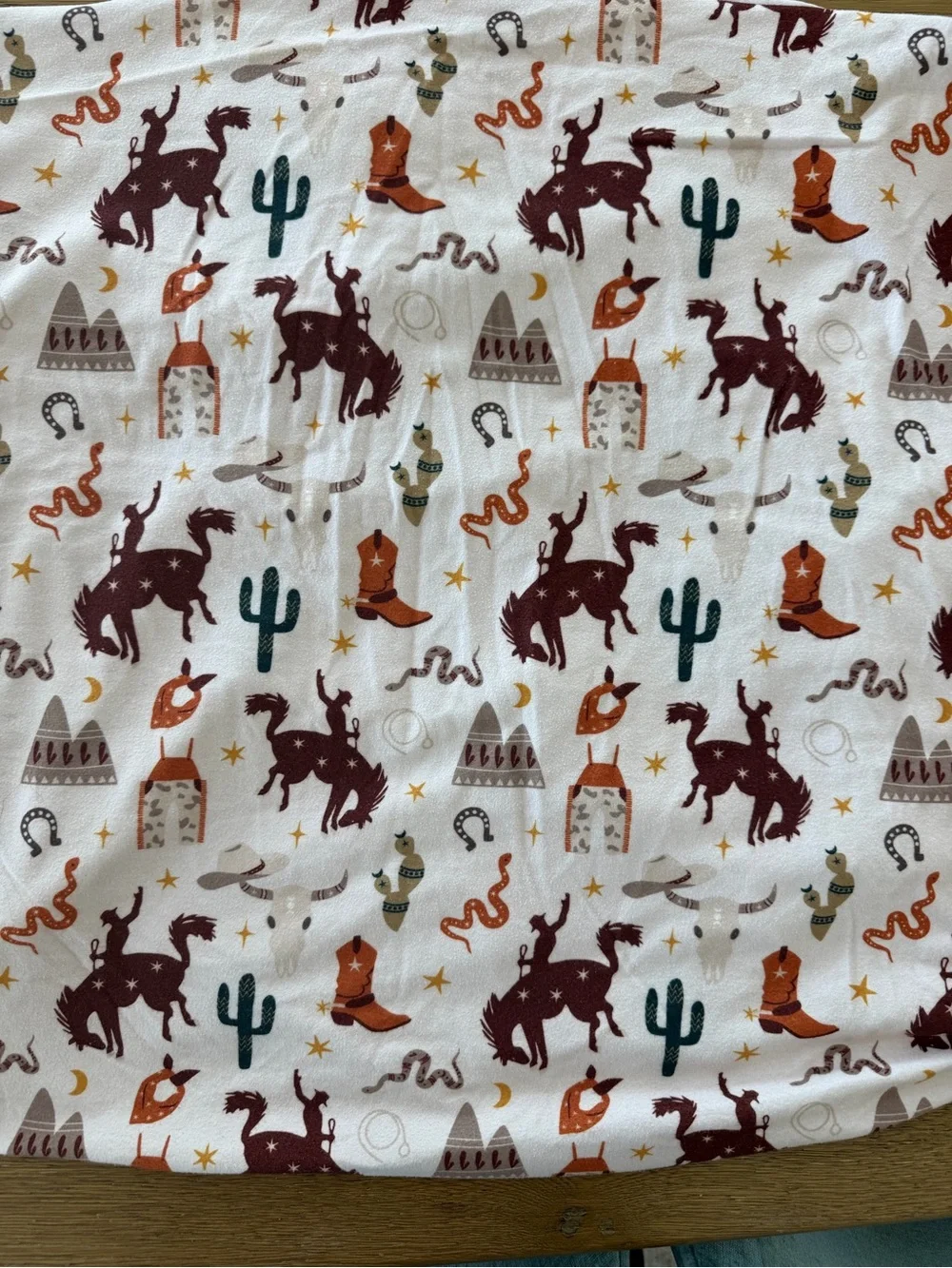 Caden Lane Giddy Up Western Cowboy Print Crib Sheet